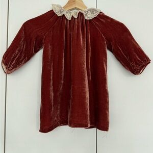 Bonpoint Cream and Brown Dress